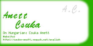 anett csuka business card